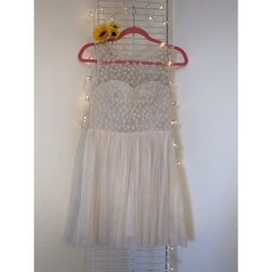 Floral embroidered tulle dress